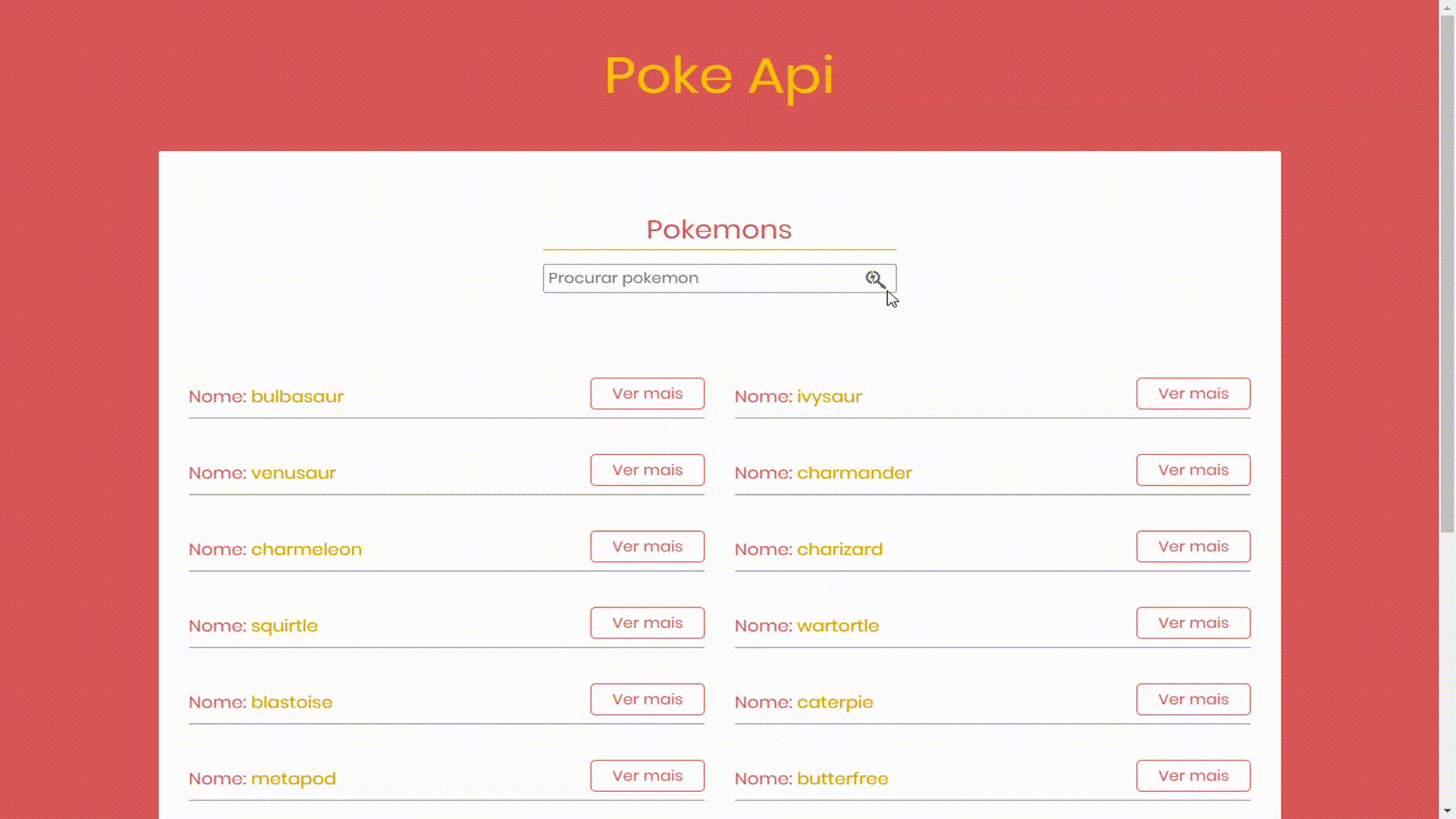 Image mostrando o projeto Poke api