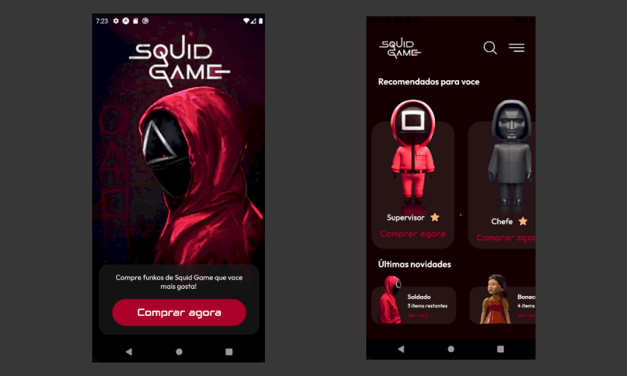 Image mostrando o projeto Squid funkos